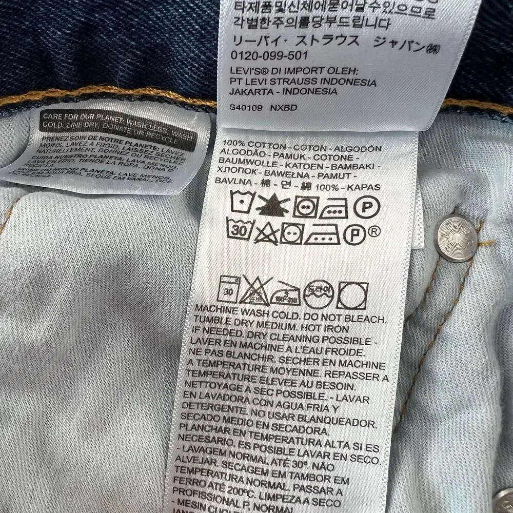 Levi's 550 Relaxed Fit Denim Blue Jeans men's size 34X28